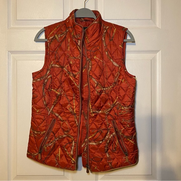 Equestrian Print Quilted Vest Size S - Picture 4 of 9